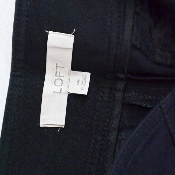 LOFT 6 Black Kate Side Zip Sailor Button Trouser Flare Dress Pants - Picture 3 of 5